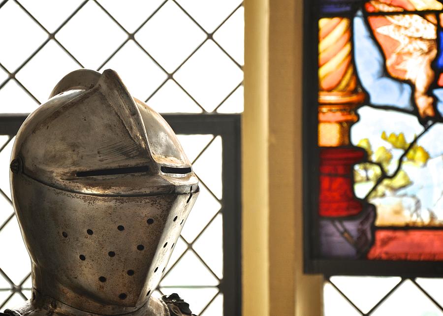 Castle Photograph - Medieval helmet by Matt MacMillan