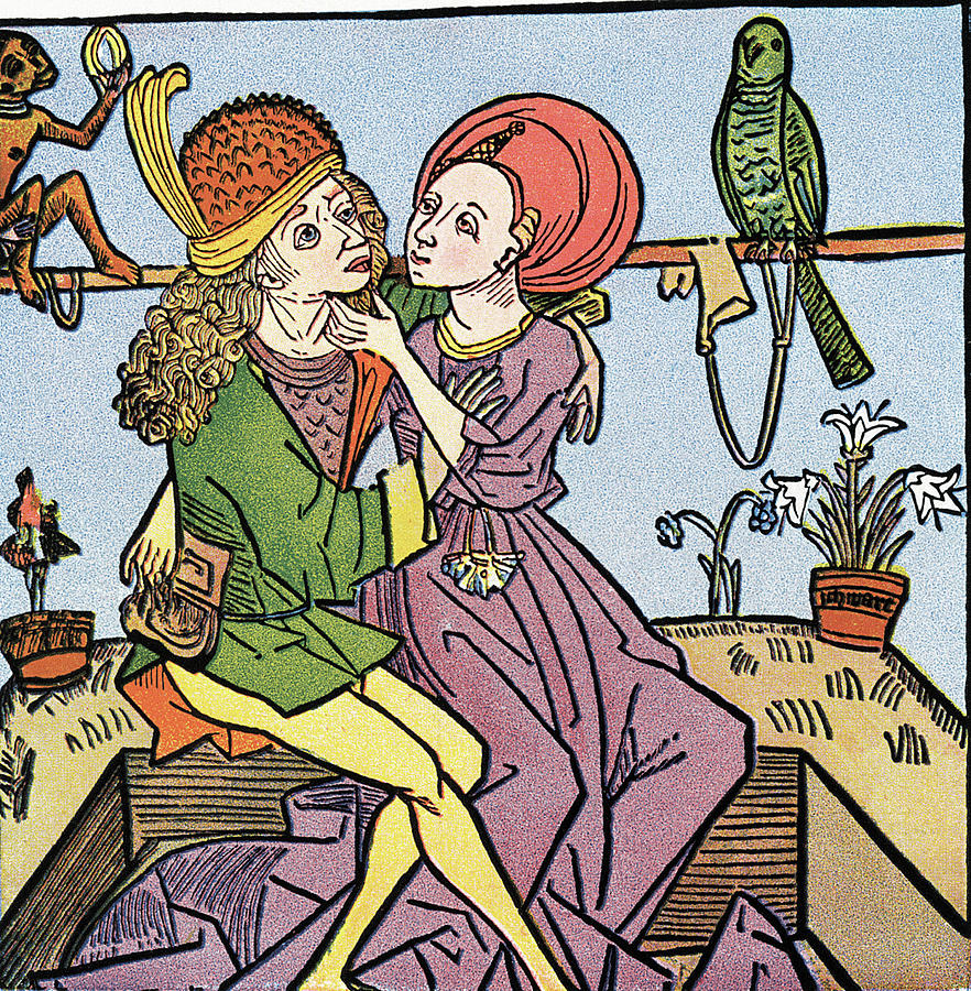 Medieval Lovers Painting by Granger