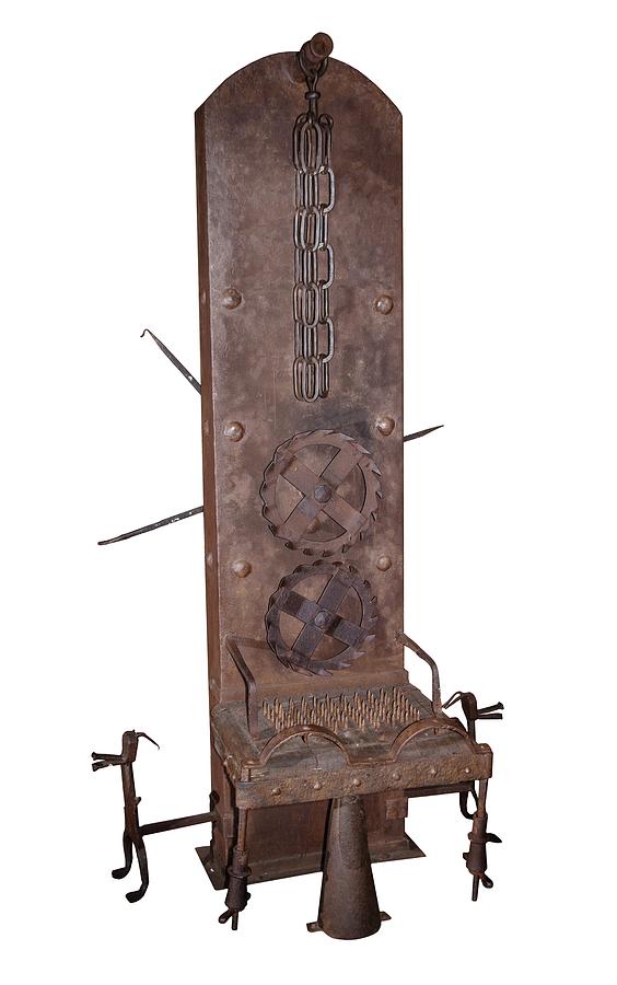 Blood Photograph - Medieval Rotating Torture Chair by David Parker