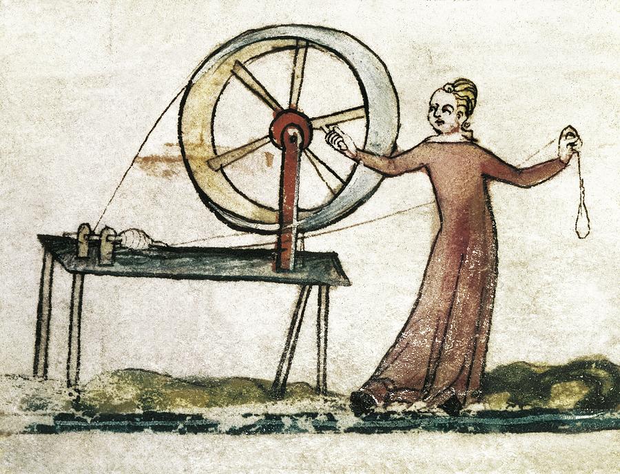 Medieval Spinster. Miniature In The by Everett