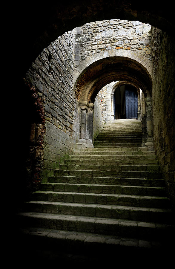 Medieval Staircase And Door Arches Photograph by Whitemay