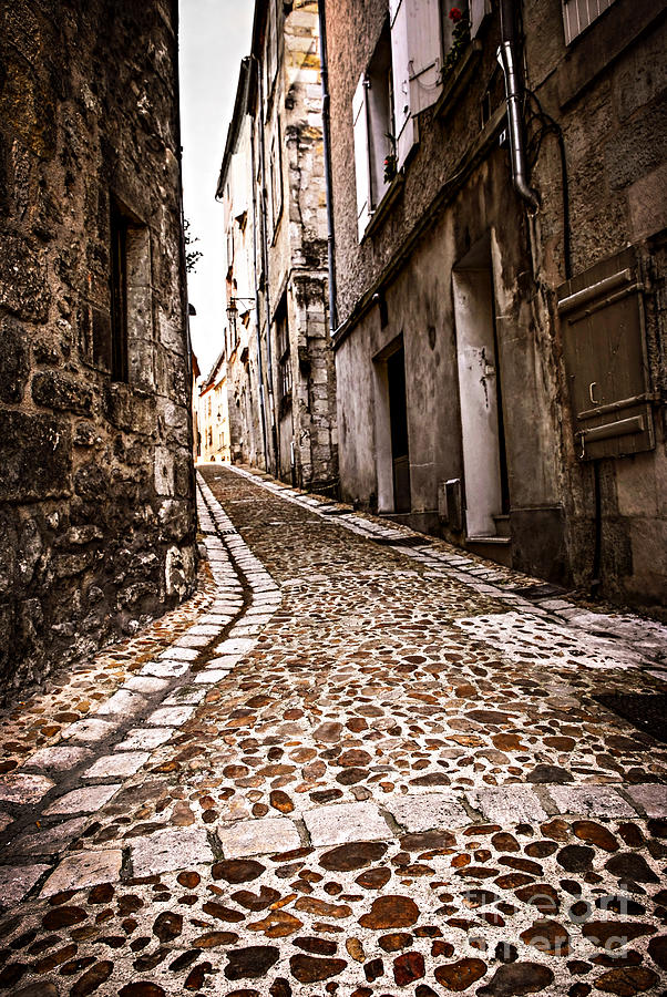 Architecture Photograph - Medieval street in France 2 by Elena Elisseeva
