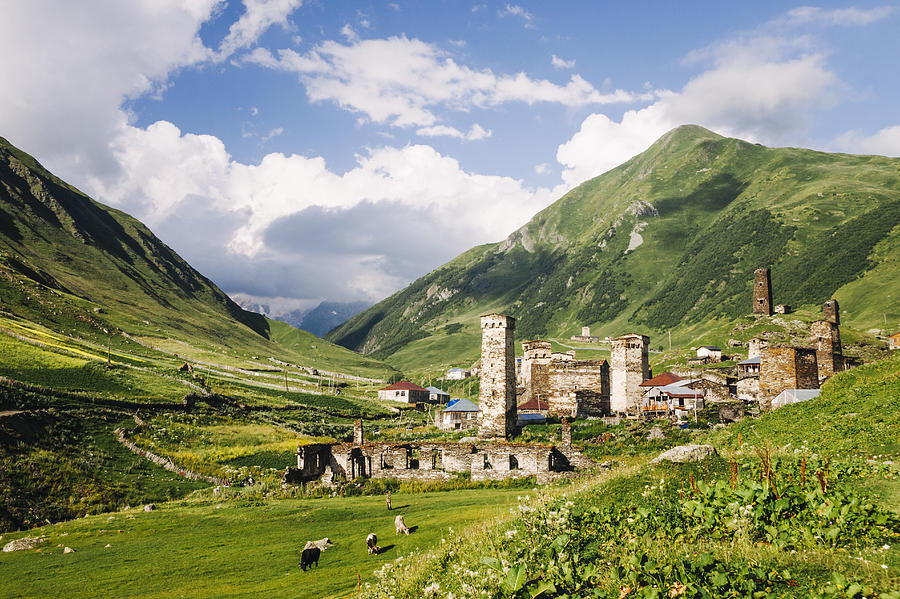 Medieval towers of Ushguli in Georgia Photograph by Luis Dafos