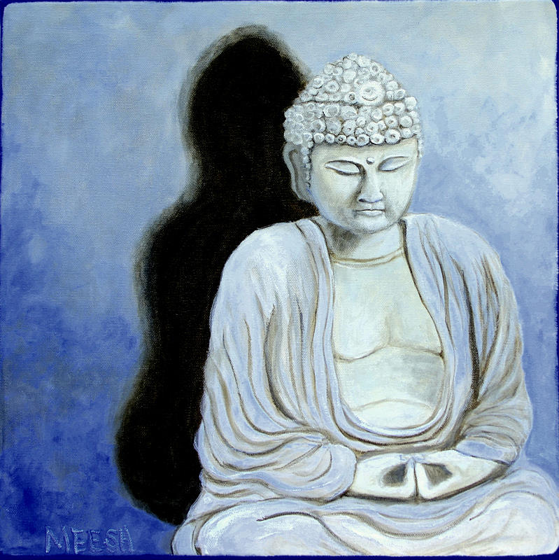 Meditating Buddha Painting by Michele Brewer