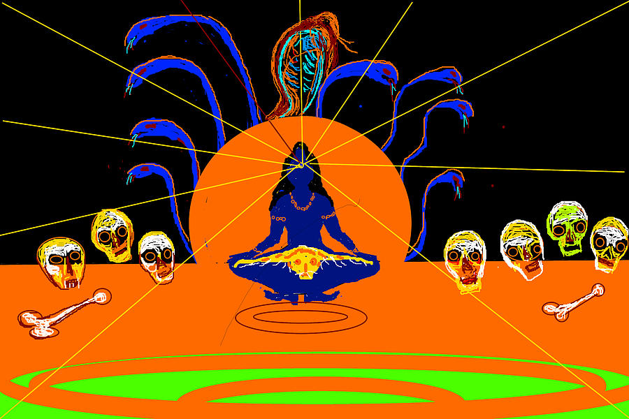 Meditating Shiva-2 Digital Art by Anand Swaroop Manchiraju