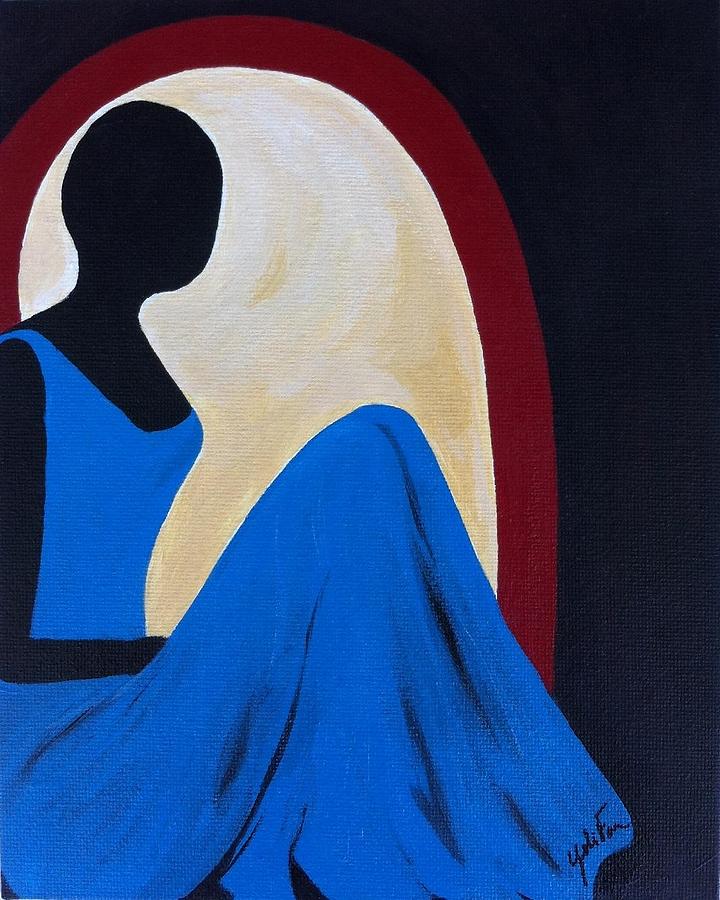 Meditating Painting by Yolanda Holmon