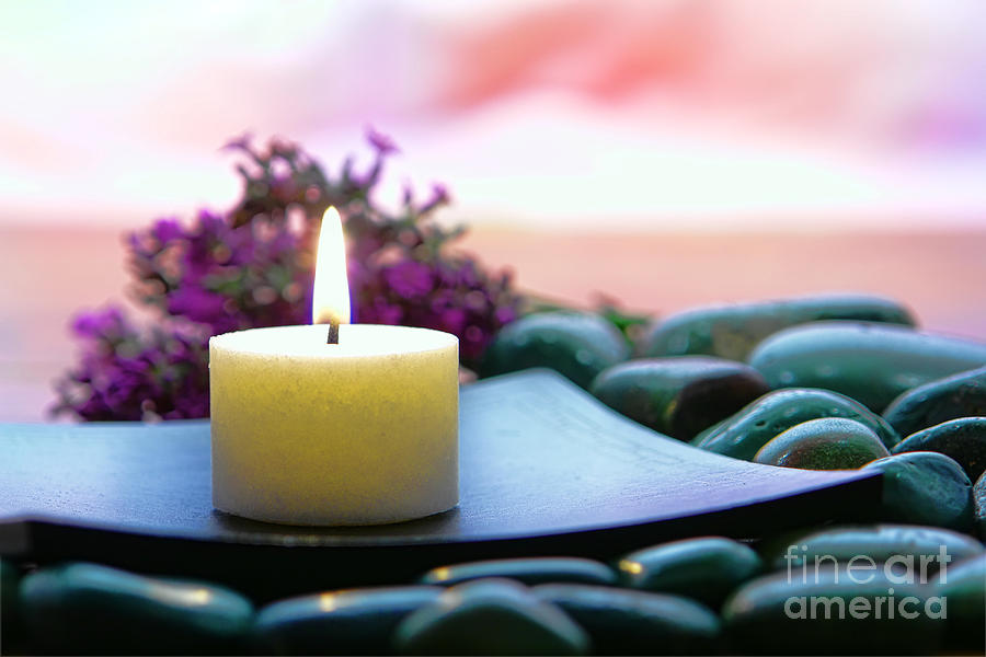 Flower Photograph - Meditation Candle by Olivier Le Queinec