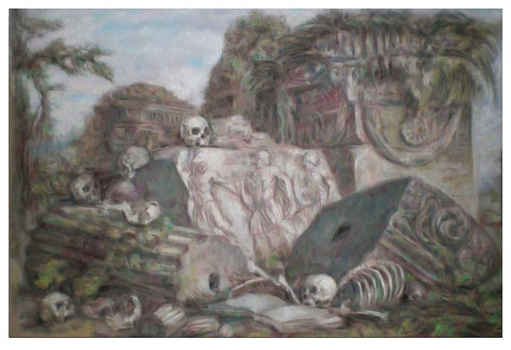 Meditation On Ruins Drawing by Paez  Antonio
