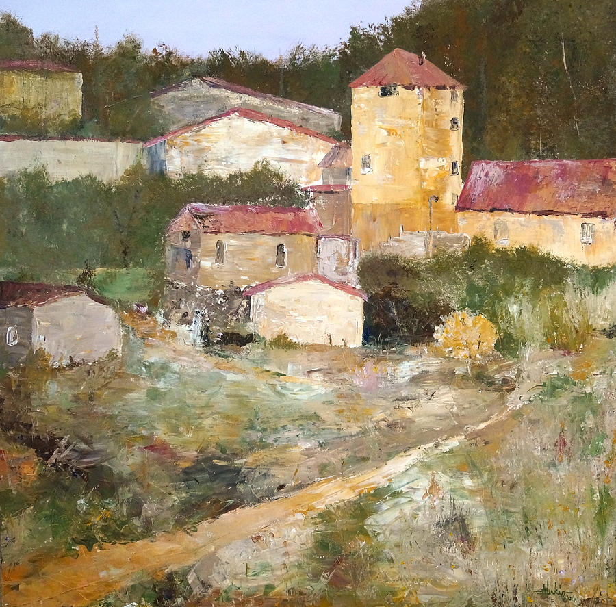 Impressionism Painting - Mediterranean Farm by Alan Lakin