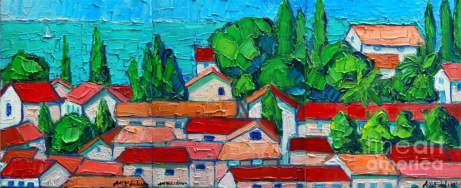Boat Painting - Mediterranean Roofs 1 2 3 by Ana Maria Edulescu