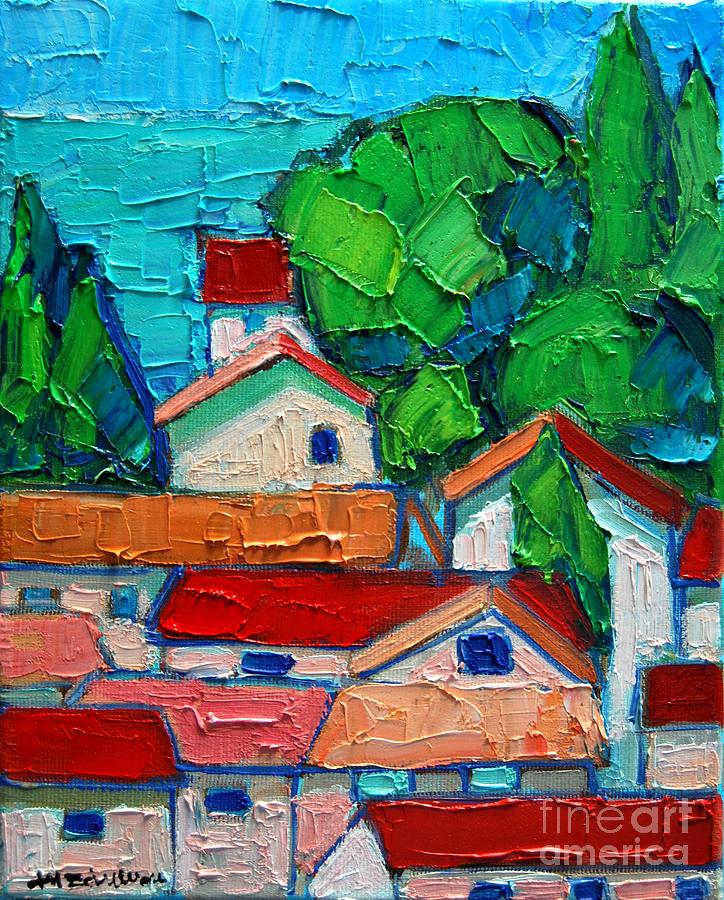 Boat Painting - Mediterranean Roofs 2 by Ana Maria Edulescu