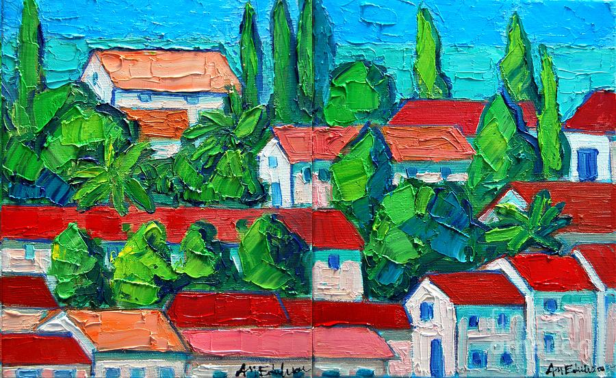 Mediterranean Roofs 3 4 Painting by Ana Maria Edulescu