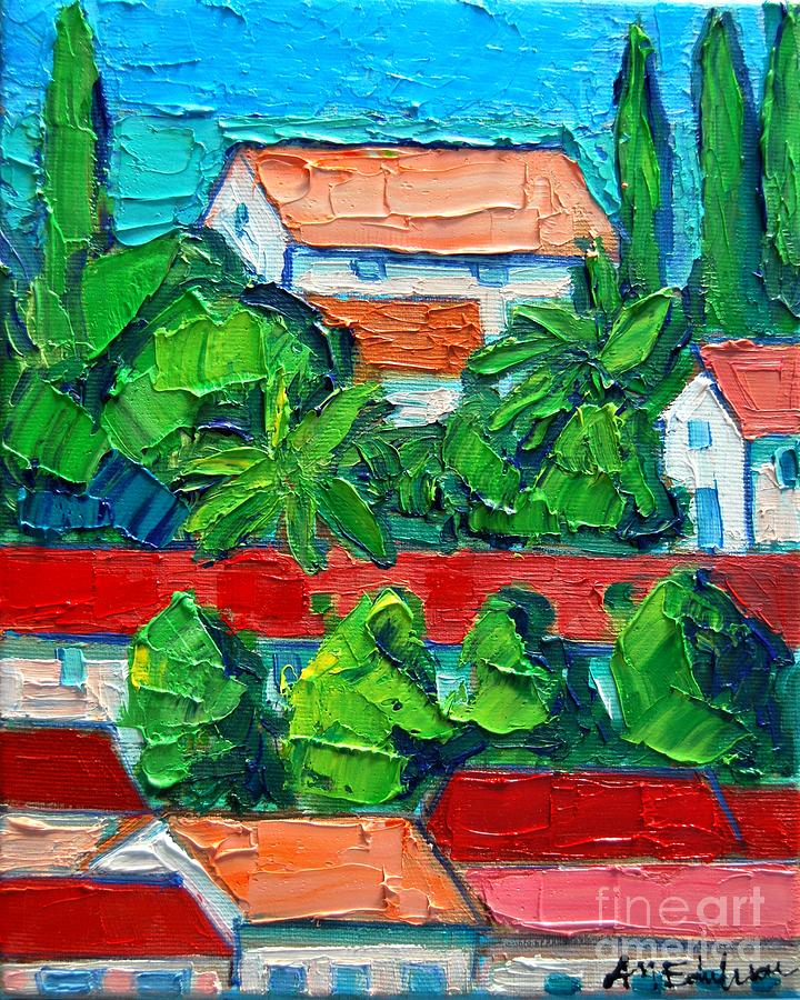 Mediterranean Roofs 3 Painting by Ana Maria Edulescu