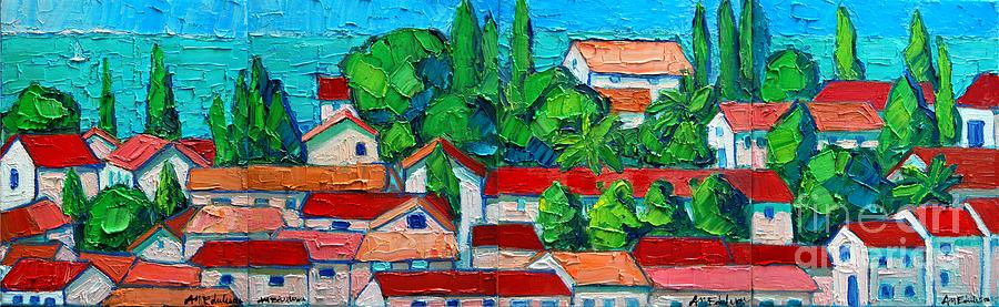 Mediterranean Roofs Painting by Ana Maria Edulescu