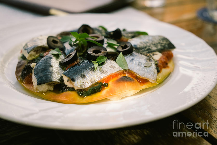 Mediterranean Sardine Pizza Photograph by Dean Harte