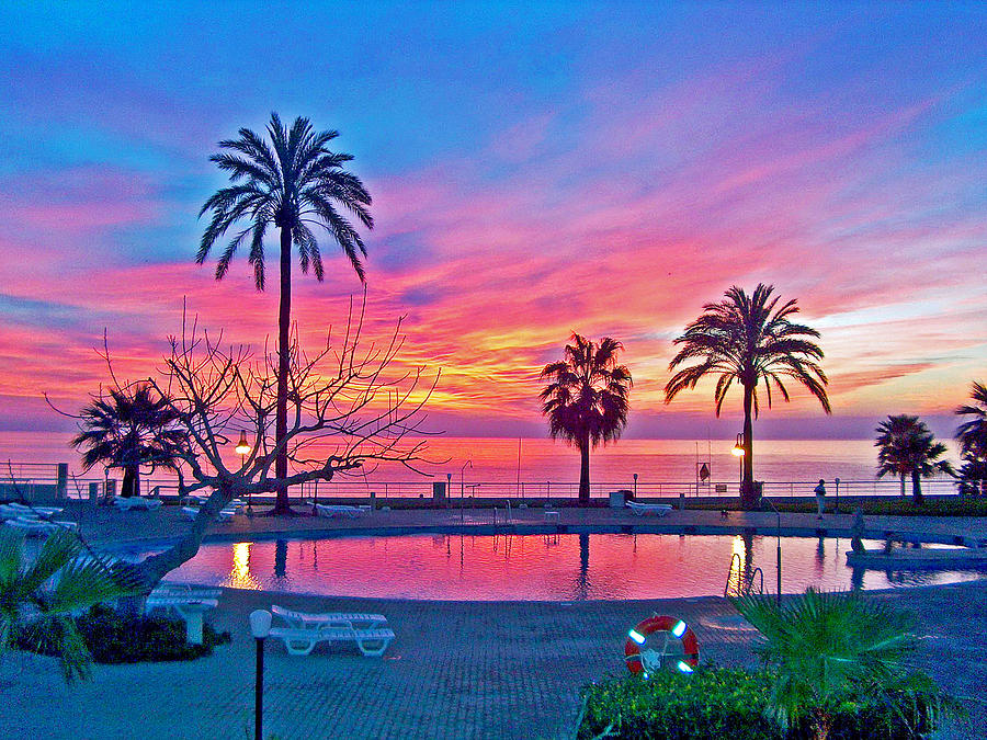 Mediterranean Sunrise over Costa del Sol in Torremolinos-Spain ...