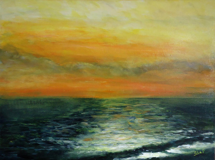 Mediterranean sunset Painting by Silvia Philippsohn