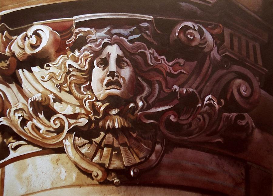 Medusa in Stone Painting by Alfred Ng