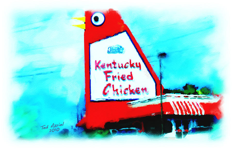 Meet me At The Big Chicken Painting by Ted Azriel