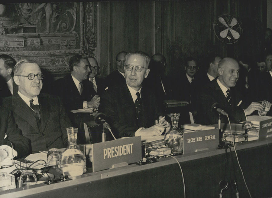Meeting Of O.e.e.c. Ministers This Morning In Paris Photograph by Retro Images Archive