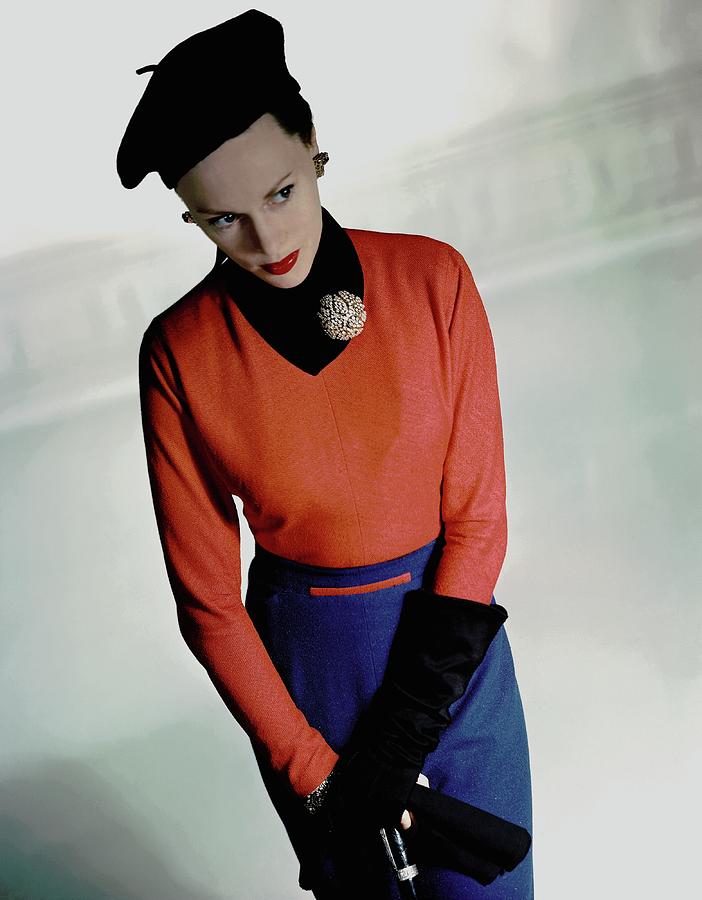 Meg Mundy In Valentina Shirt Photograph by Horst P. Horst