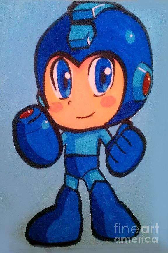 Mega Man Painting by Marisela Mungia