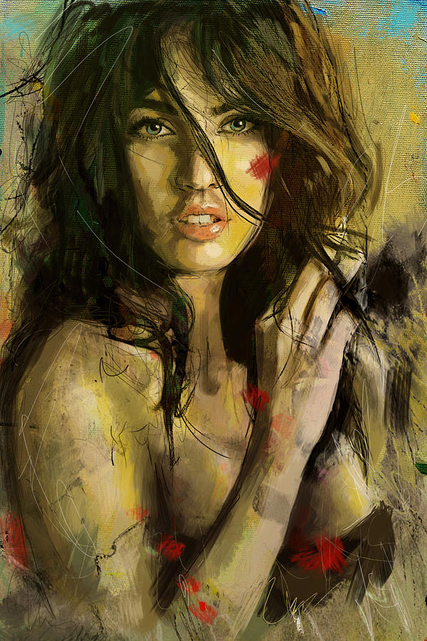 Celebrity Painting - Megan Fox by Corporate Art Task Force