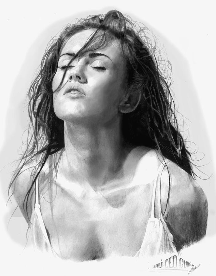 Megan Fox Drawing by Max Kornilenko Fine Art America