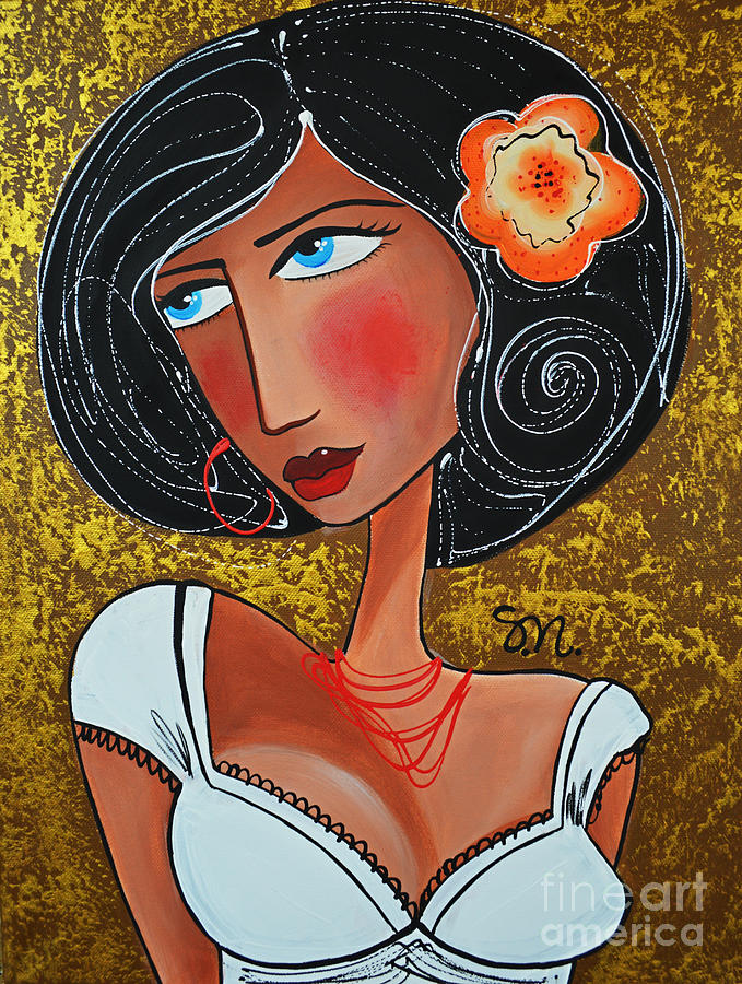 Woman Painting - Megan by Maria Sopoglidou Woman Painting - Megan by Maria Sopoglidou