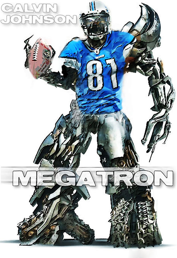 Detroit Lions Digital Art - Megatron-Calvin Johnson by Peter Chilelli