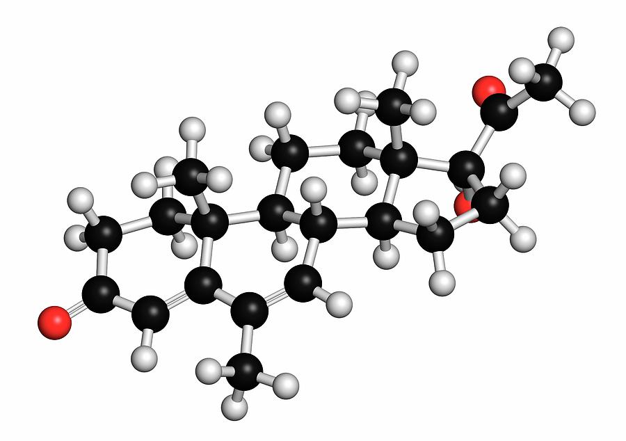 Illustration Photograph - Megestrol Molecule by Molekuul