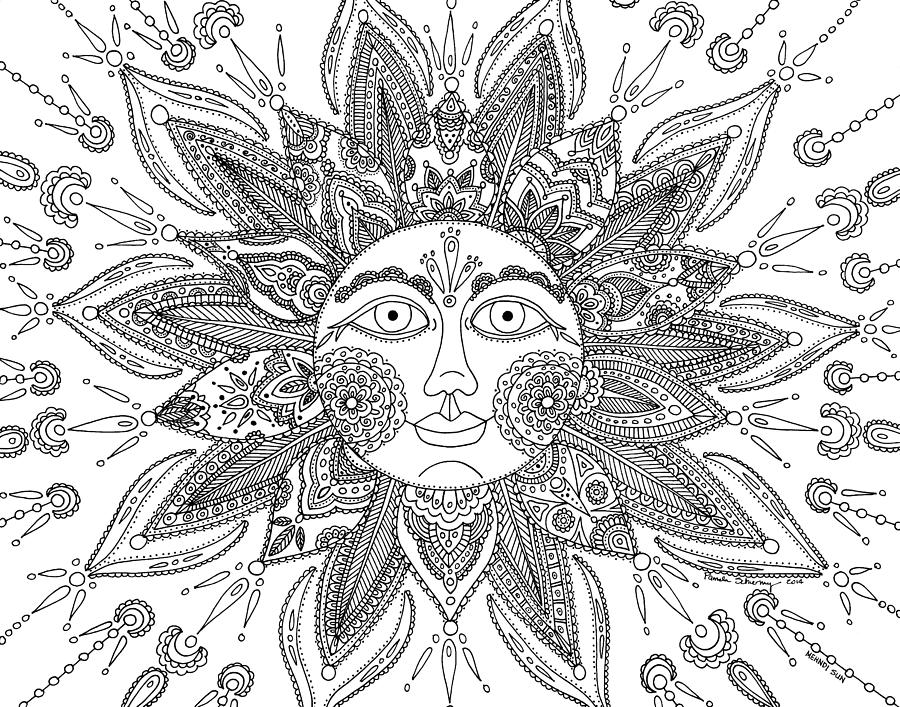 Mehndi Sun Drawing by Pamela Schiermeyer