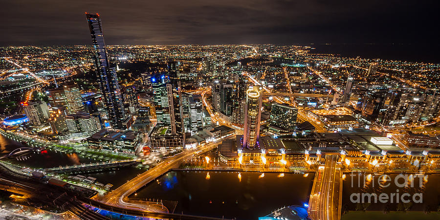 Melbourne At Night Vi Photograph By Ray Warren