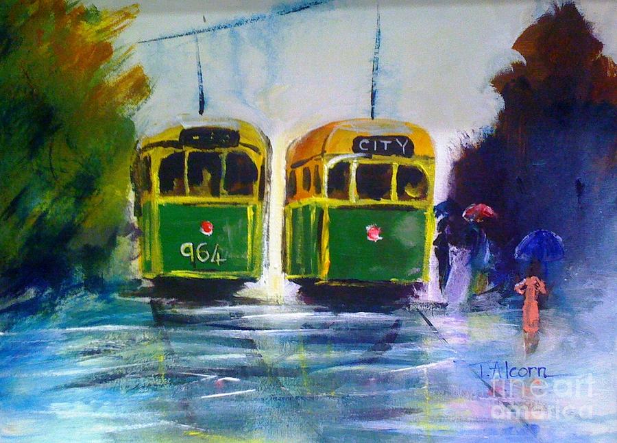Melbourne Trams Painting by Therese Alcorn
