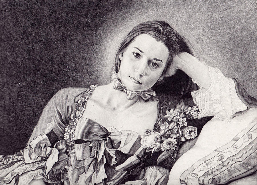 Portrait Drawing - Melissa by Herbert Jordan