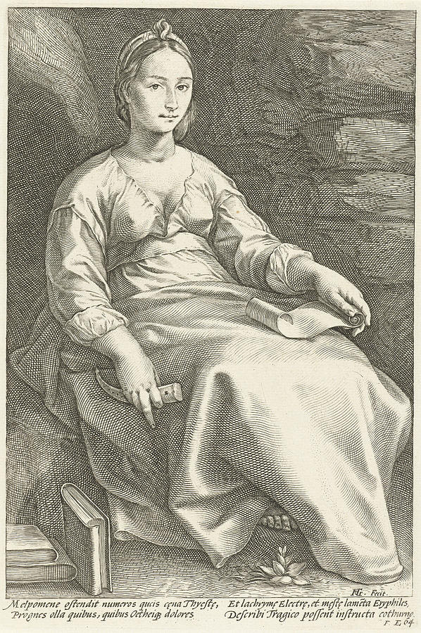 Melpomene Drawing - Melpomene, Hendrick Goltzius by Hendrick Goltzius Melpomene Drawing - Melpomene, Hendrick Goltzius by Hendrick Goltzius
