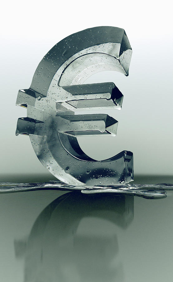 Melting Frozen Euro Sign Photograph by Ikon Ikon Images