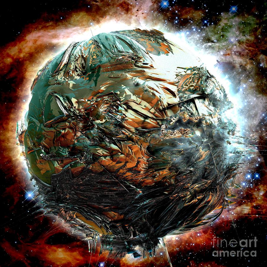 Melting Planet Digital Art By Bernard Michel Pixels 9029