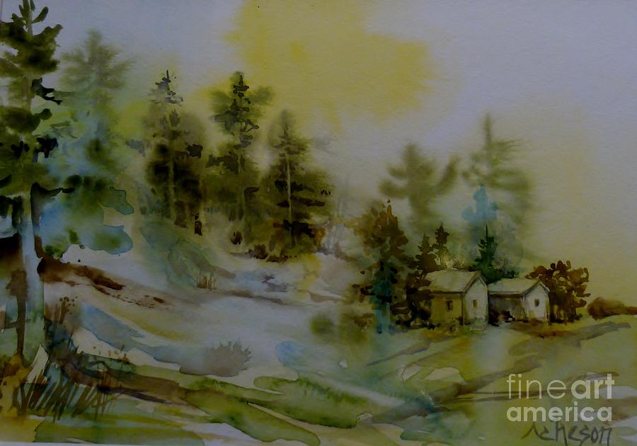 Melting Snow Painting by Donna Acheson-Juillet