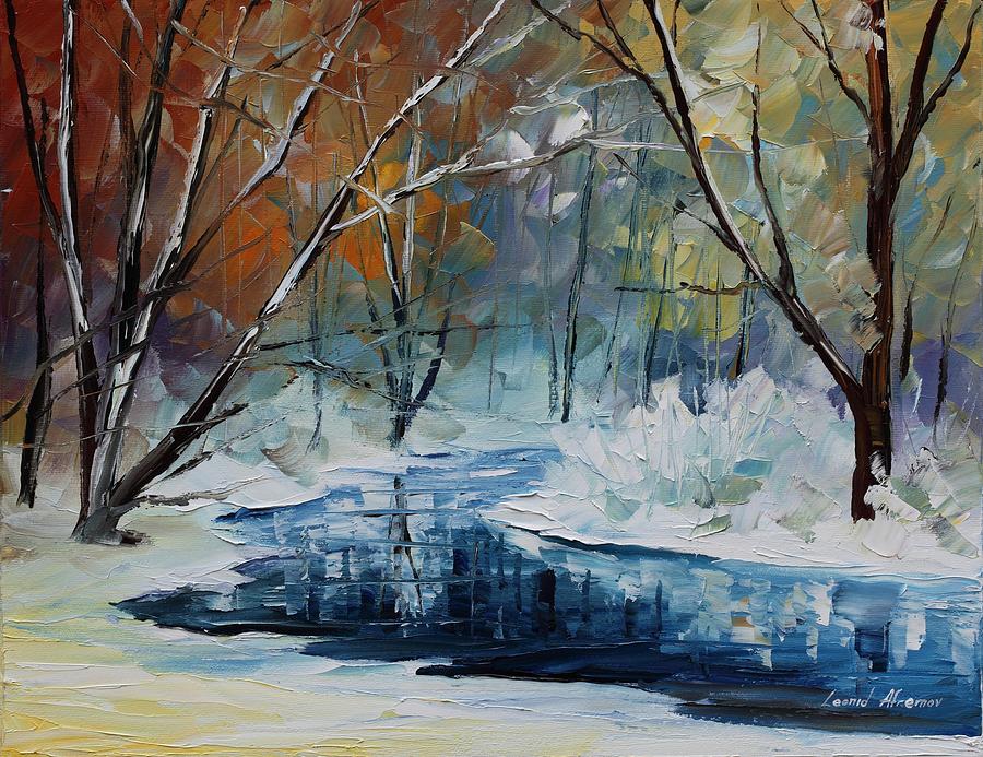Lost In Winter - Palette Knife Oil Painting On Canvas By 