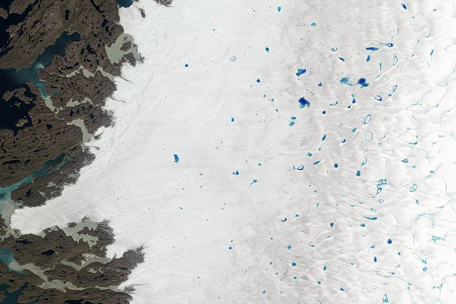 Meltwater Lakes In Greenland Photograph by Nasa Earth Observatory/usgs ...