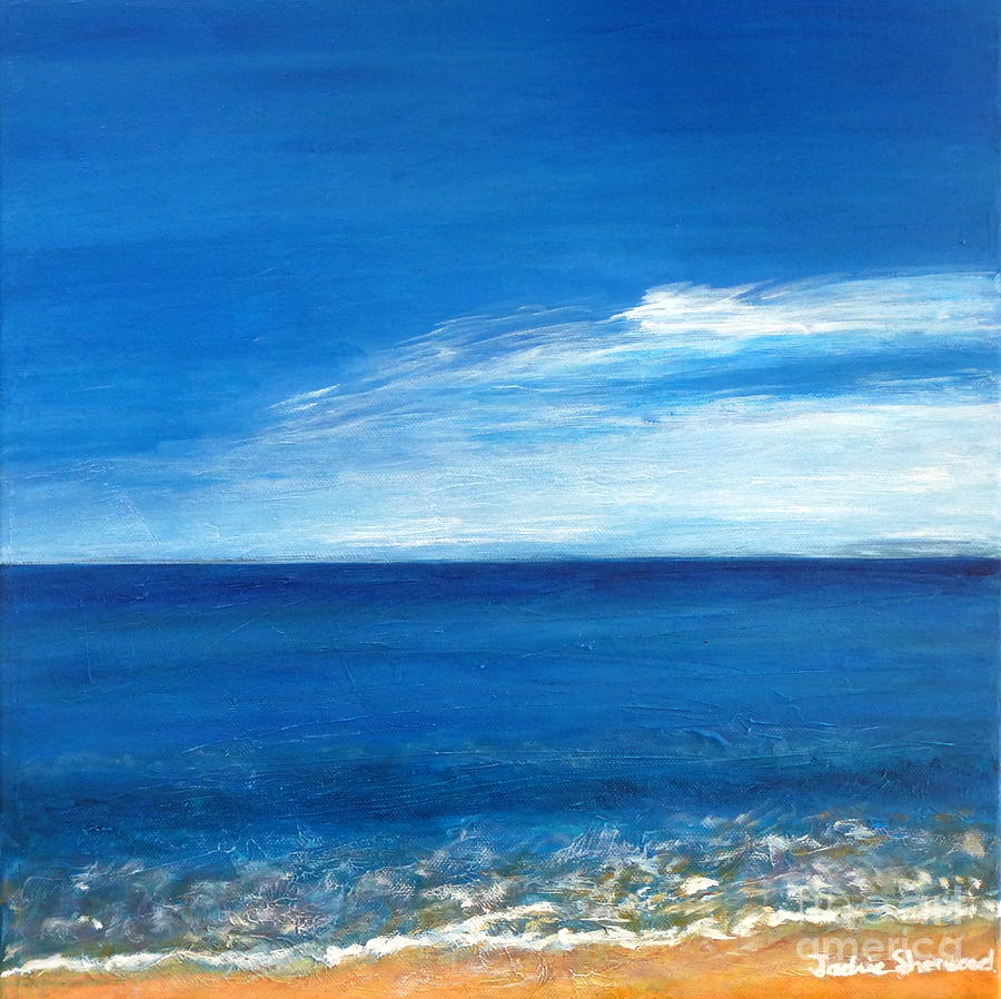 Meme Beach Skies - Koroni - Greece #2 Painting by Jackie Sherwood