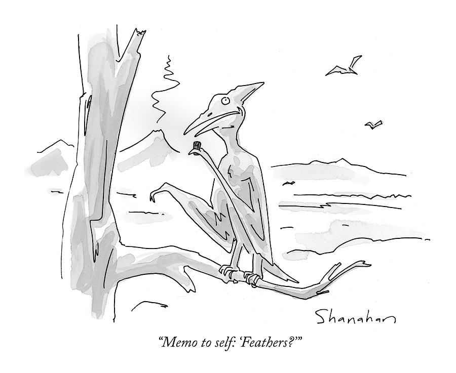 Memo To Self: feathers? Drawing by Danny Shanahan Memo To Self: feathers? Drawing by Danny Shanahan