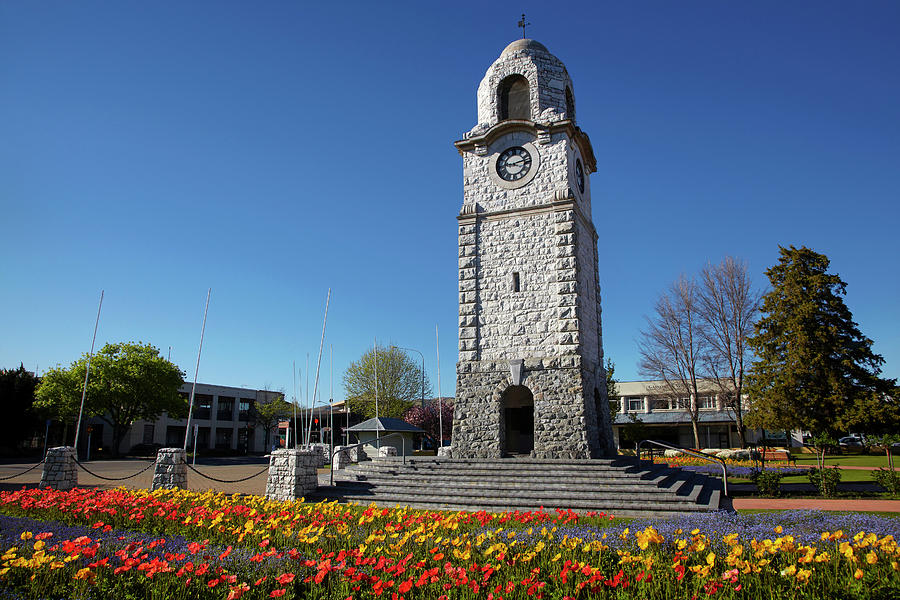 Spring Photograph - Memorial Clock Tower, Seymour Square by David Wall
