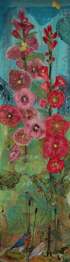 Flower Mixed Media - Memories of Grandmas Garden - Panoramic 1a by Pam Reed