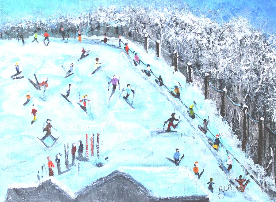 Memories of Skiing Painting by Rita Brown