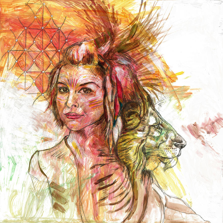 Lion Painting - Memory by Elizabeth DAngelo