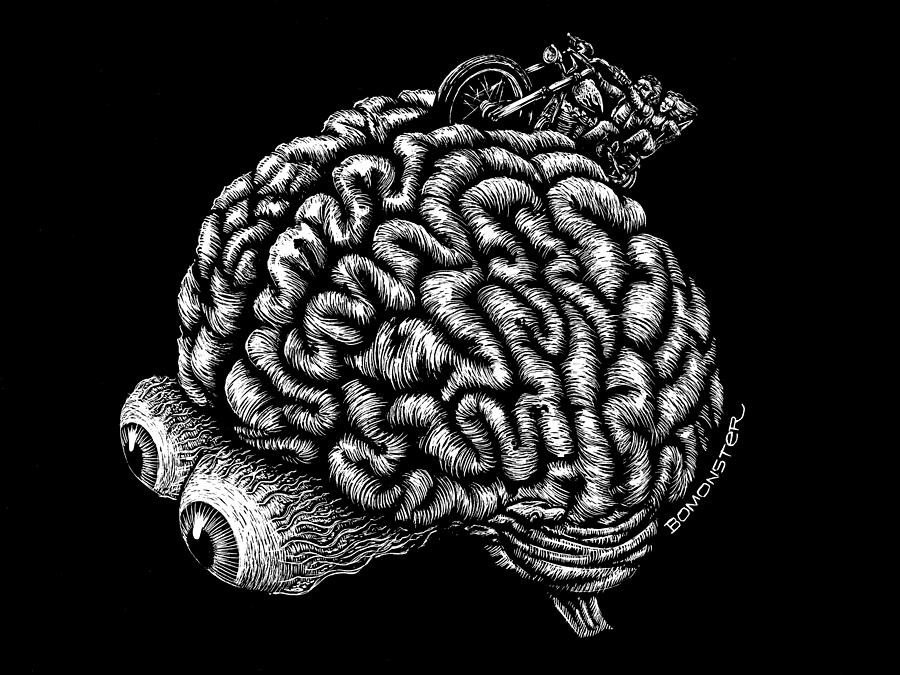 Brain Drawing - Memory Lane by Bomonster  