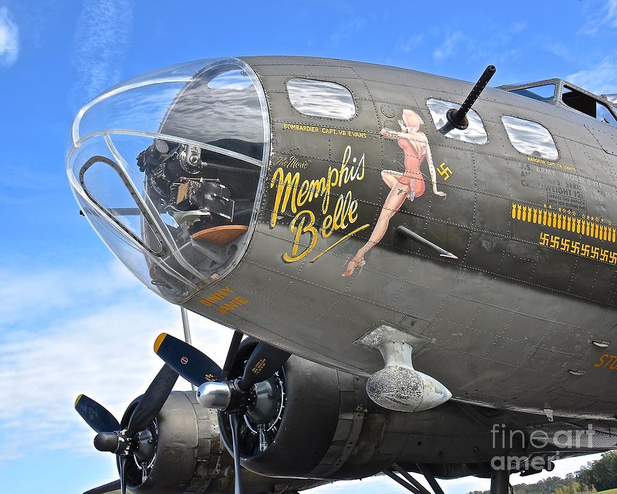 Airplane Photograph - Memphis Belle Nose by Carol  Bradley