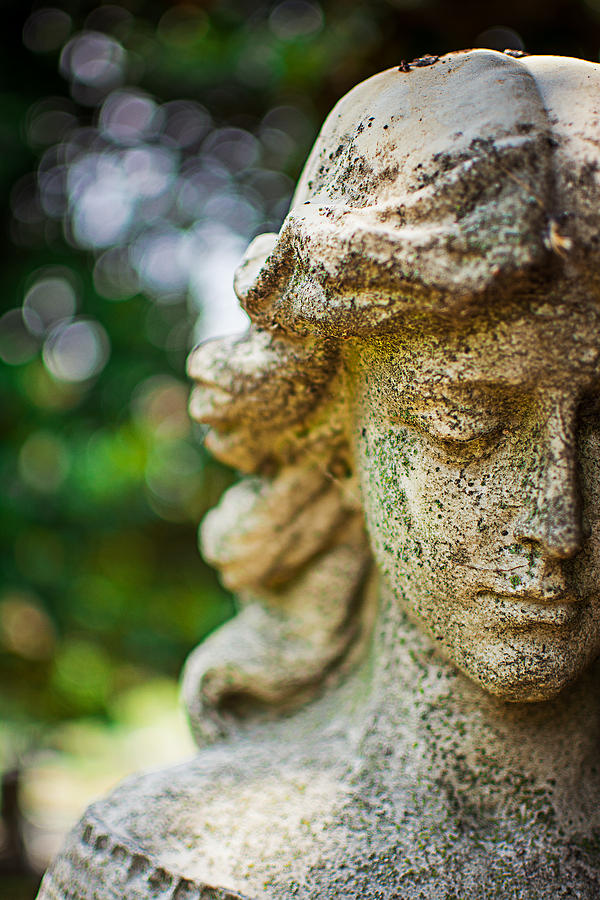 Memphis Photograph - Memphis Elmwood Cemetery - Girl with Cross Close-up by Jon Woodhams